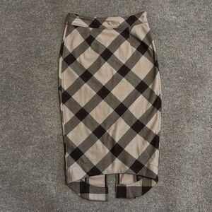 Free People Skirt Academia Preppy Geometric Precision Plaid Pencil Gray Size 2